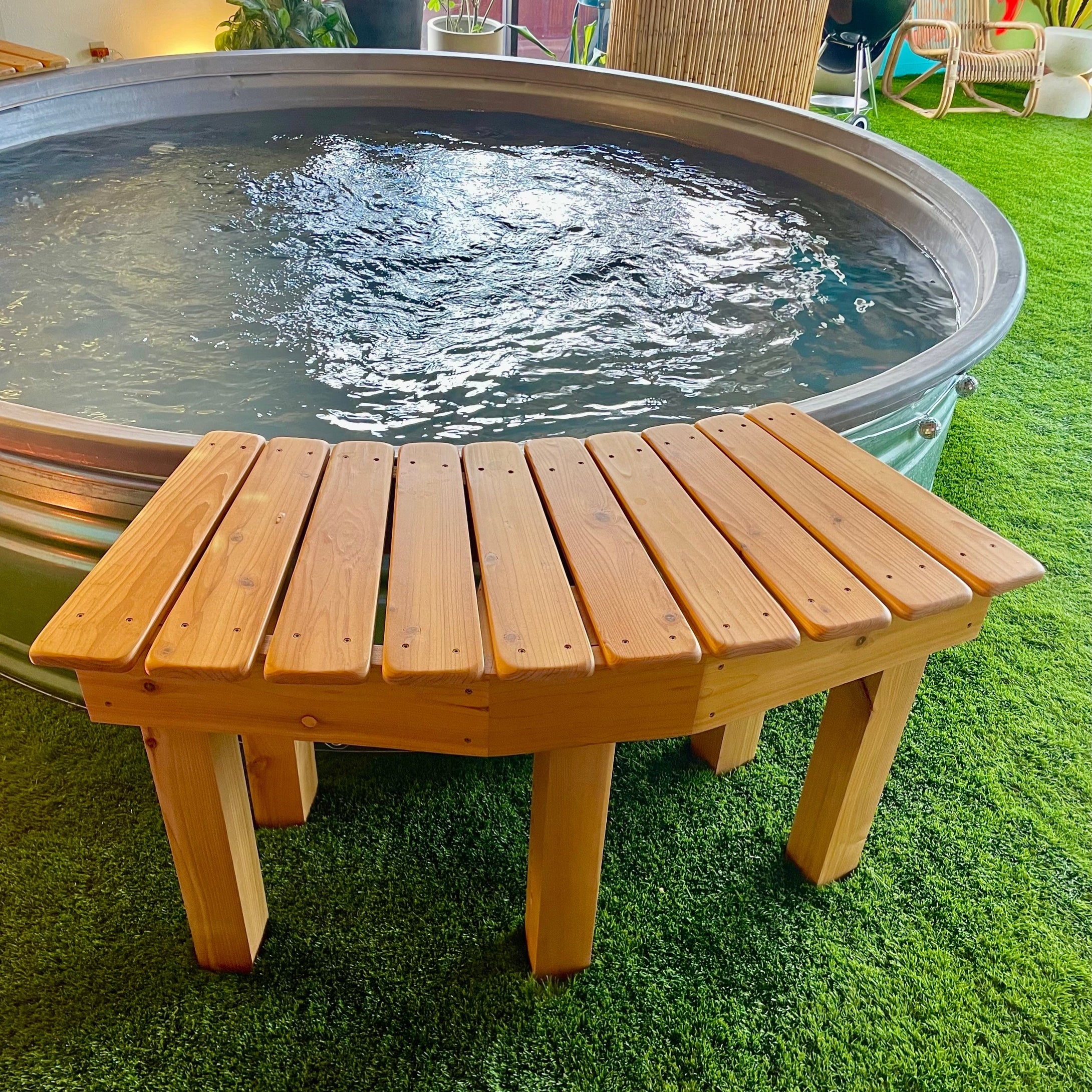 Curved Cedar Bench